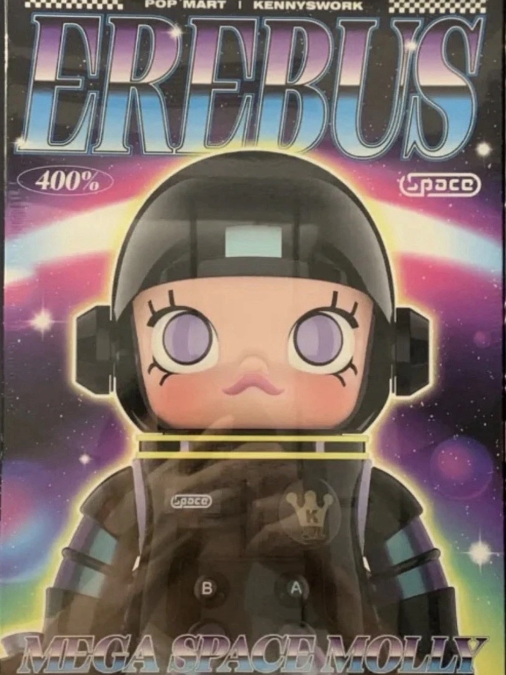 Limited edition 400% Erebus Mega Space Molly Vinyl Figure - Black & Purple
